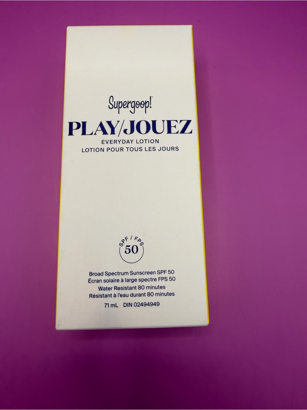 Supergoop! PLAY/Jouez Everyday Lotion SPF 50 - White with Yellow Trim